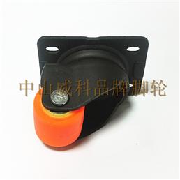 1.5寸黄PP芯橙PU平底活动脚轮