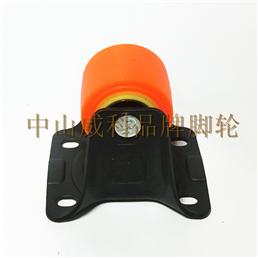 2寸黄PP芯橙PU固定脚轮