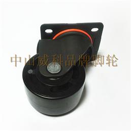 4寸纯PP黑色平底活动脚轮