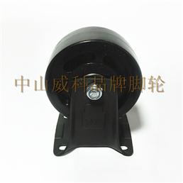 5寸纯PP黑色固定脚轮