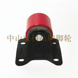 2寸铁芯红PU固定脚轮