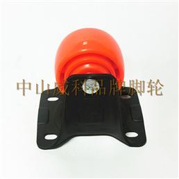2寸纯尼龙橙色固定脚轮