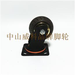 4寸镀铬尼龙芯橡胶平底活动脚轮