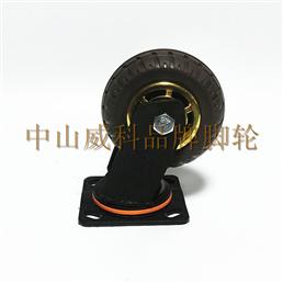 5寸镀铬尼龙芯橡胶平底活动脚轮