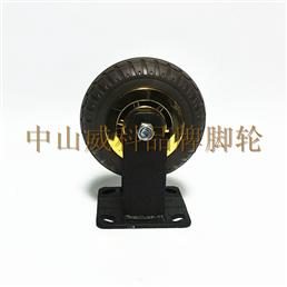 6寸镀铬尼龙芯橡胶固定脚轮