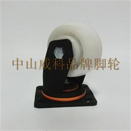 4寸白色纯PO平底活动脚轮